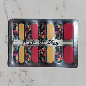 5 for $20 Nail Wraps- Stained glass Curve